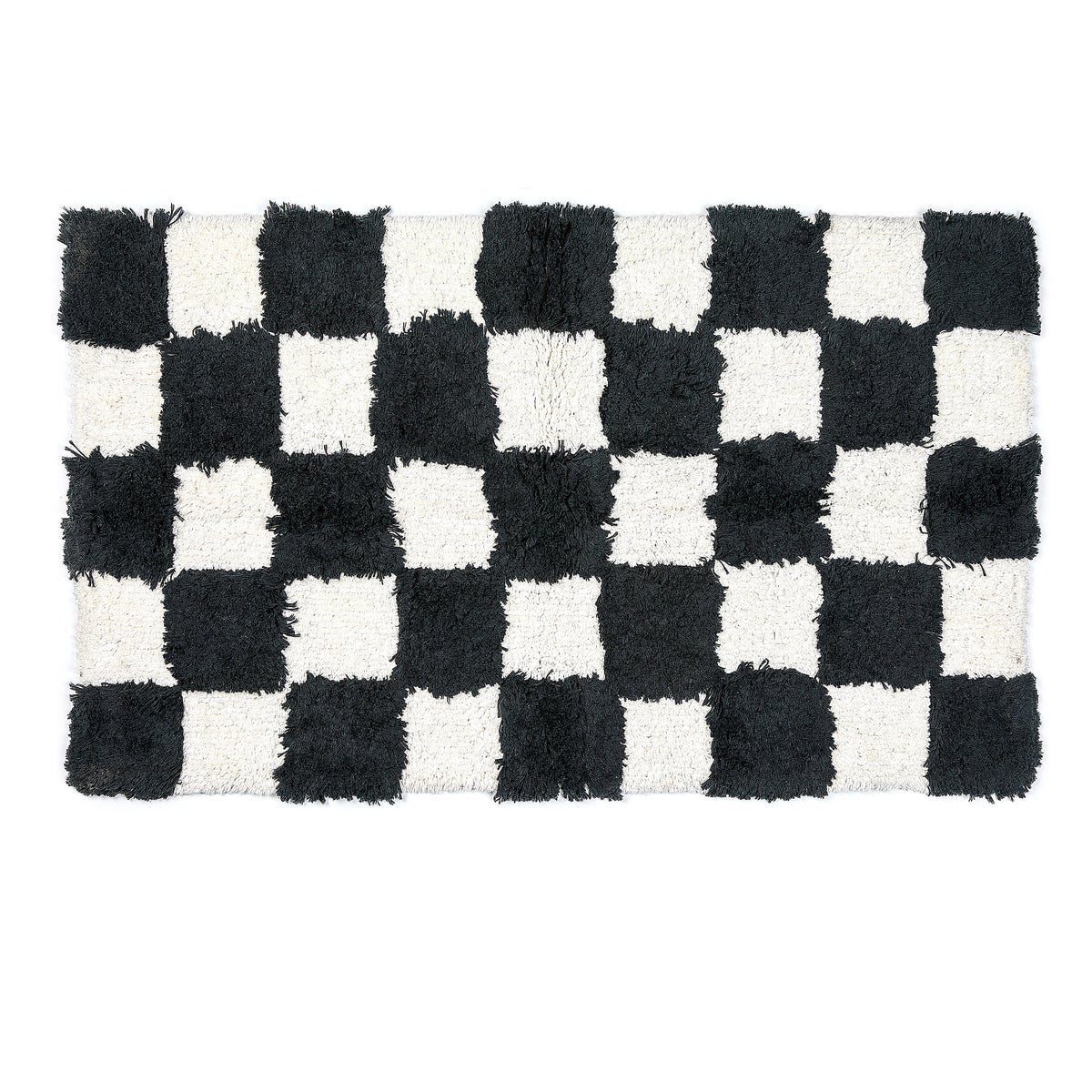 Checkerboard Black Bath Rug