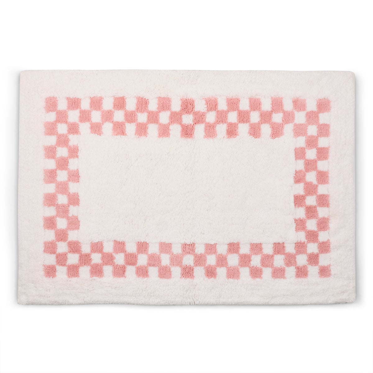 Rosy Check Hotel Bath Rug