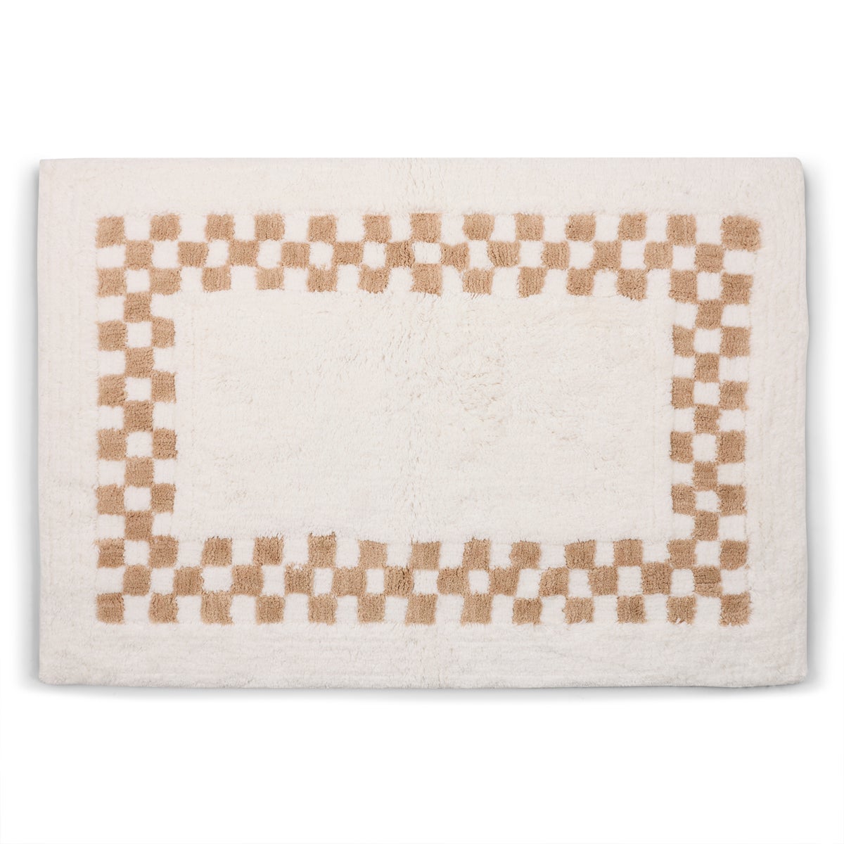 Mocha Check Hotel Bath Rug