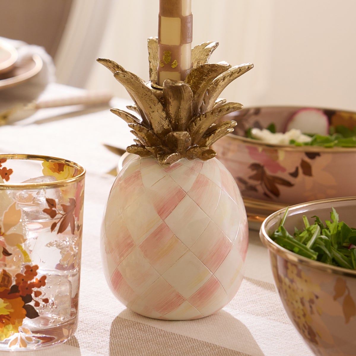 Rosy Pineapple Candle Holder - Image 2