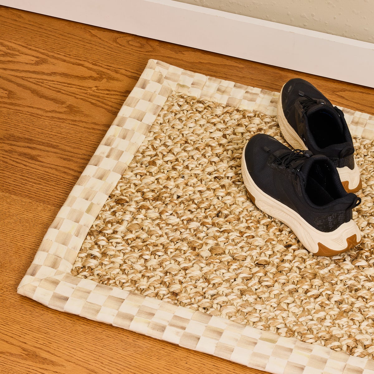 Mocha Check Chunky Jute 2'6" x 9' Jute Rug - Image 2