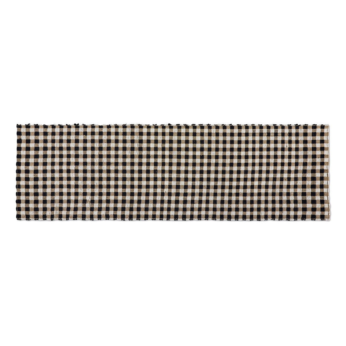 Natural, Black & White Checked 2'6" x 9' Runner