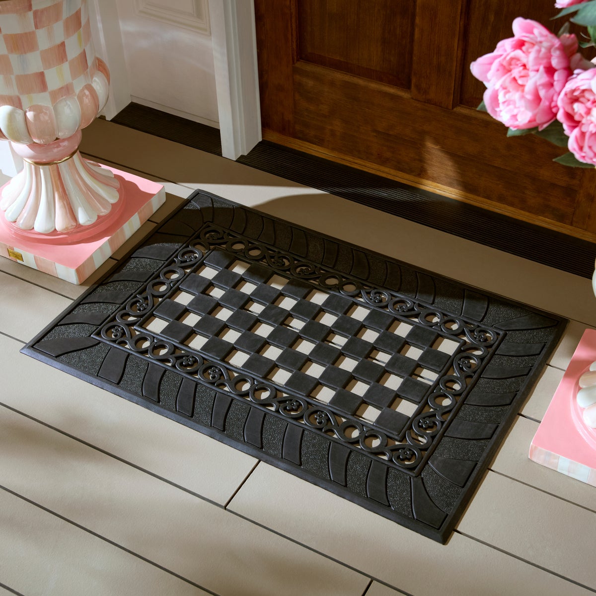 Classic Check Rubber Entrance Mat - Image 2