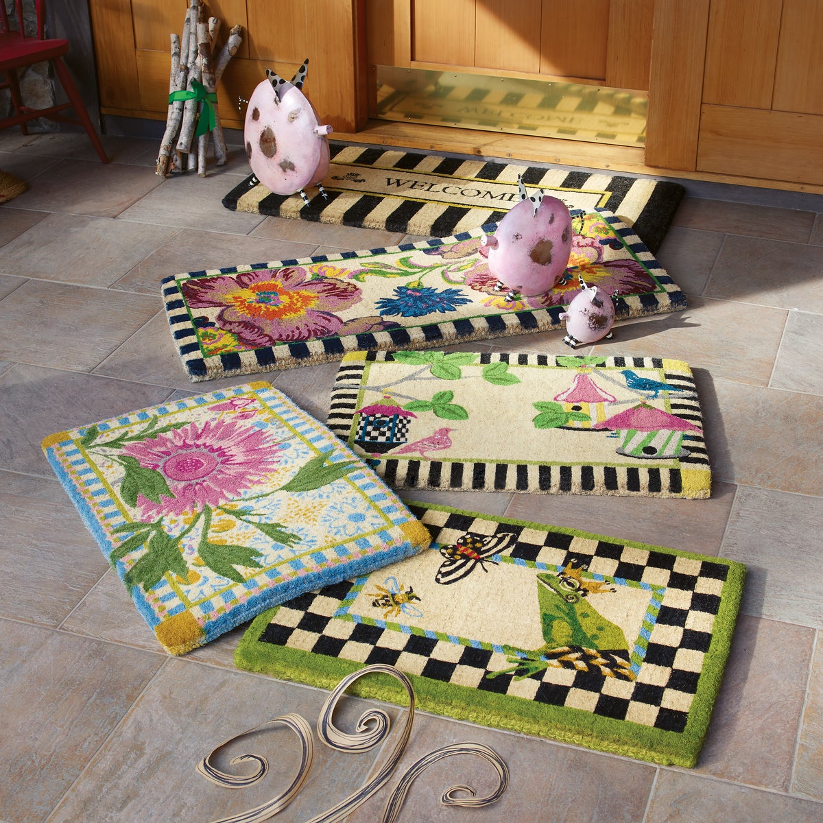 Welcome Awning Stripe Double Door Entrance Mat - Image 2