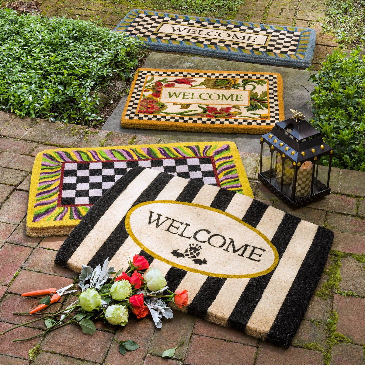 Welcome Periwinkle Double Door Entrance Mat - Image 2