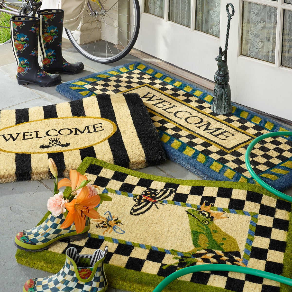 Welcome Periwinkle Double Door Entrance Mat - Image 5