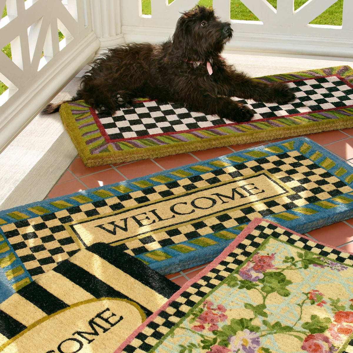 Welcome Periwinkle Double Door Entrance Mat - Image 6