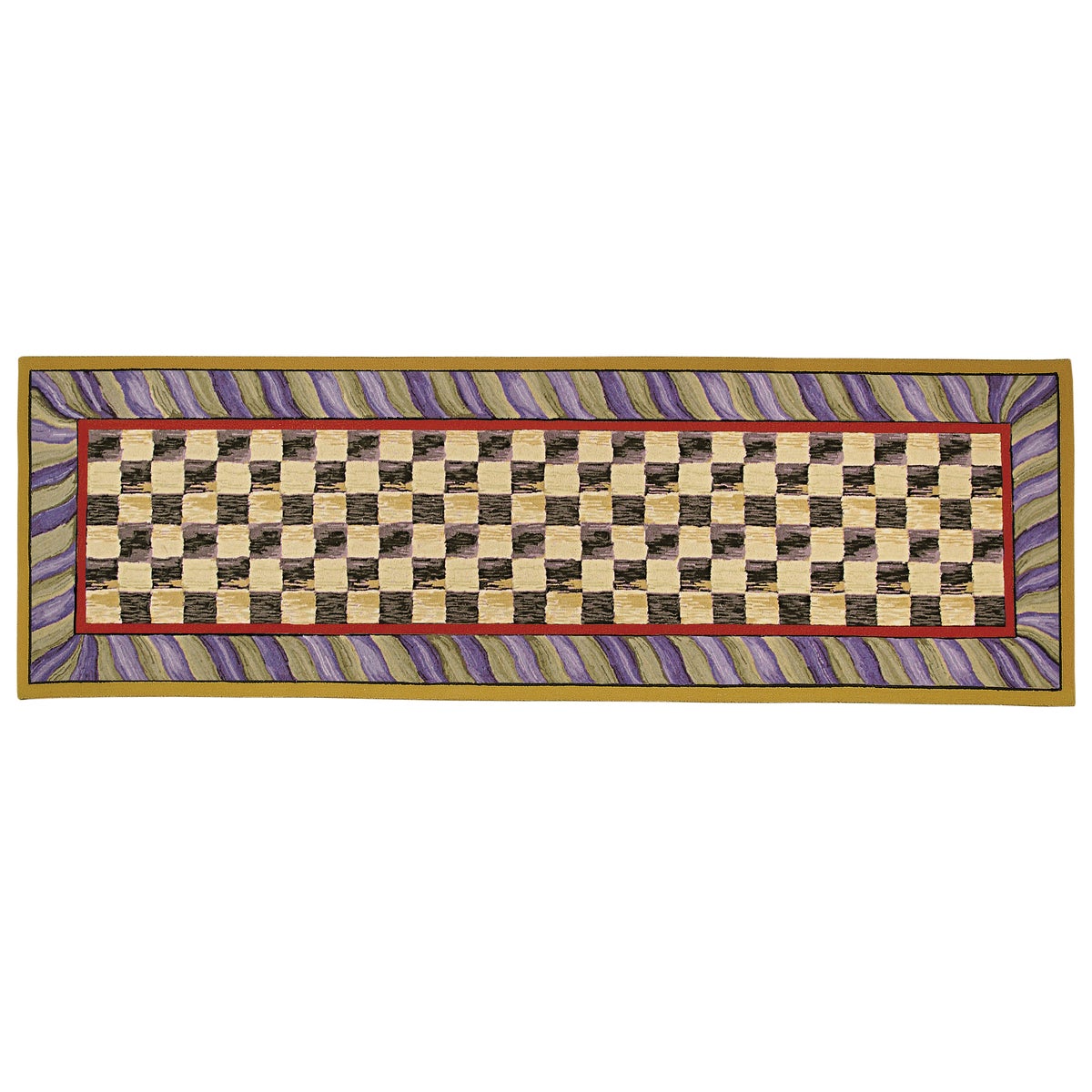 Courtly Check Purple & Green 2'6" x 8' Runner