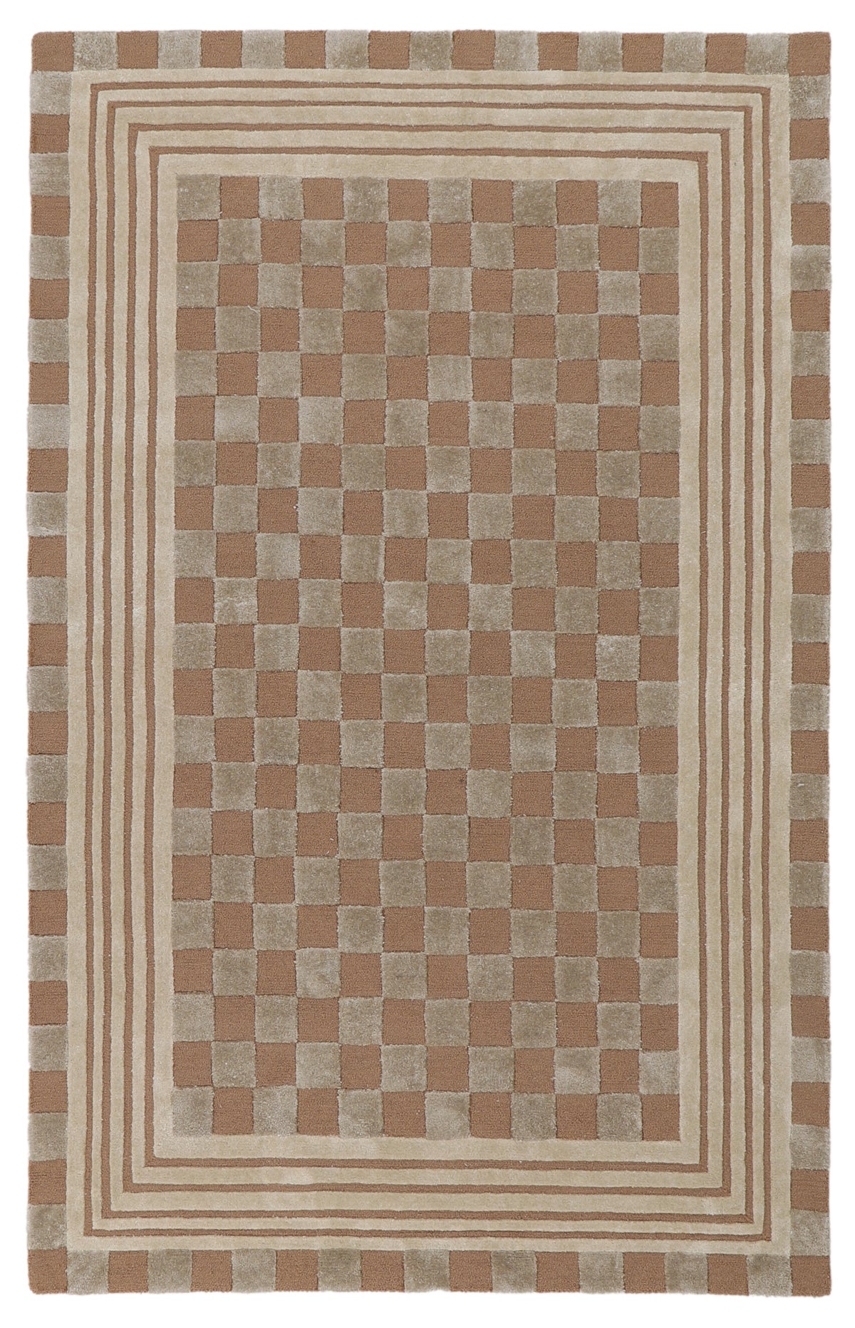 Mocha Tonal Check 5' x 8' Rug