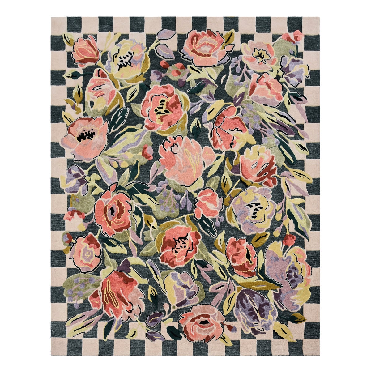 Ranunculus and Checks 8' x 10' Rug