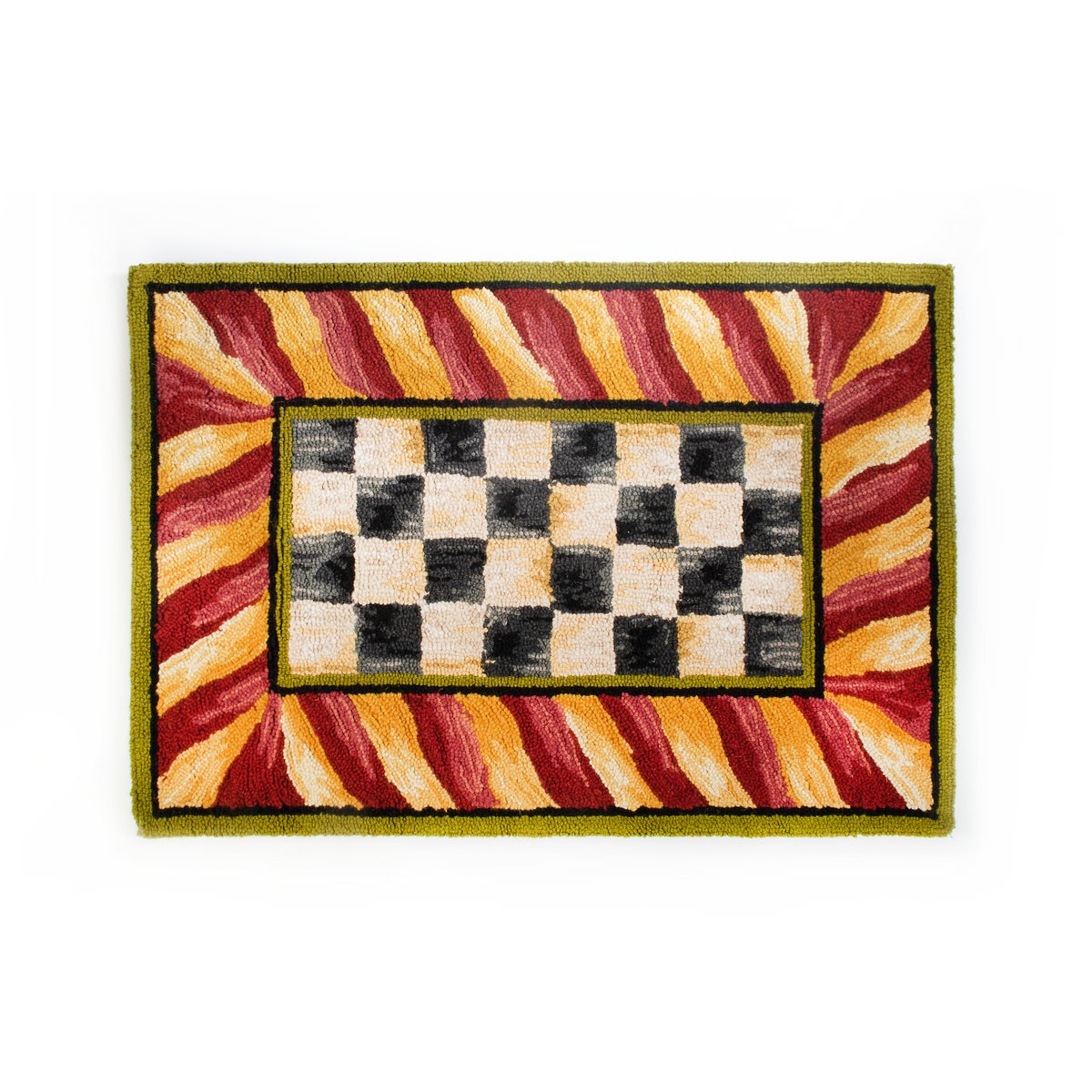 Courtly Check Red & Gold 2' x 3' Rug