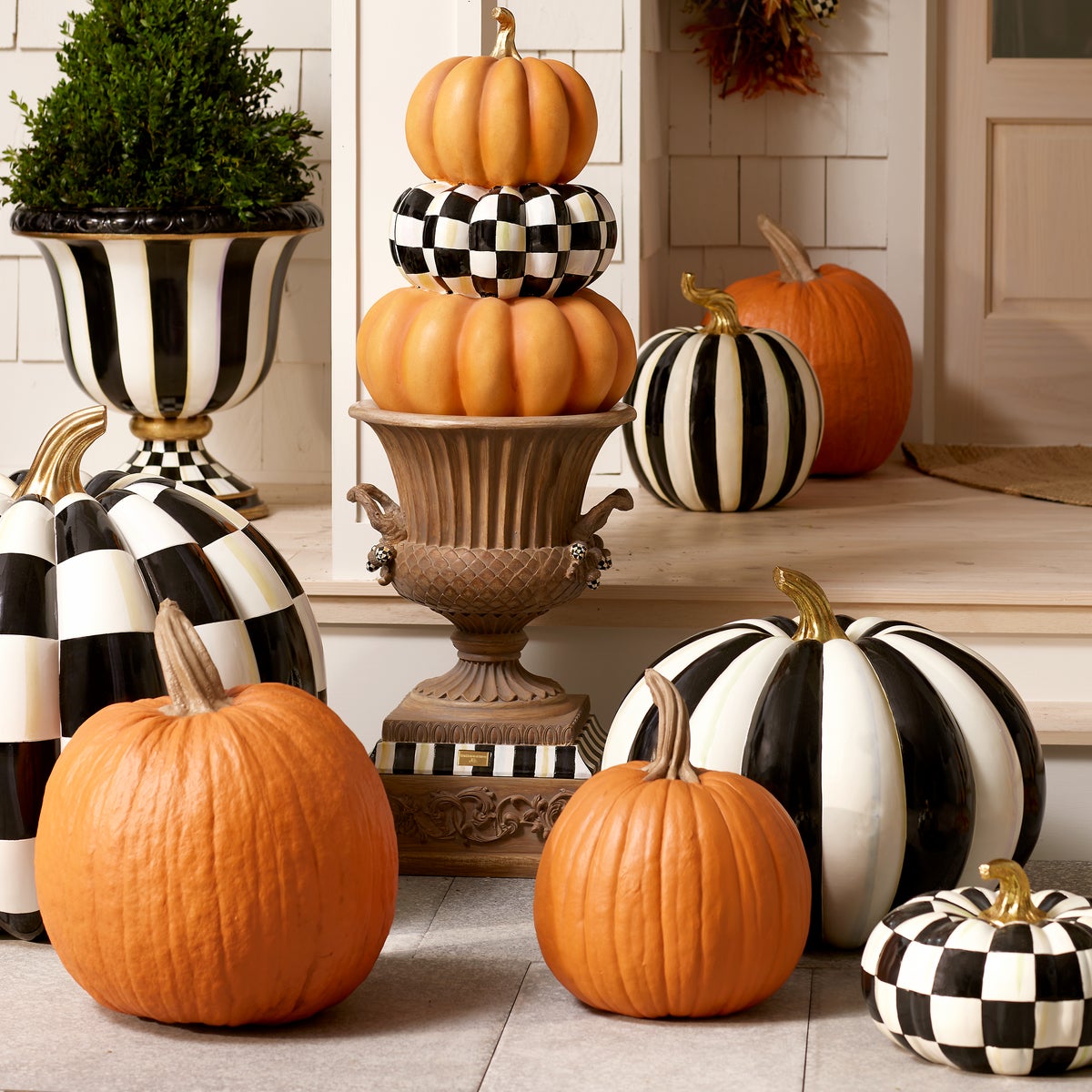 Courtly Stripe Outdoor Trophy Pumpkin - Image 2