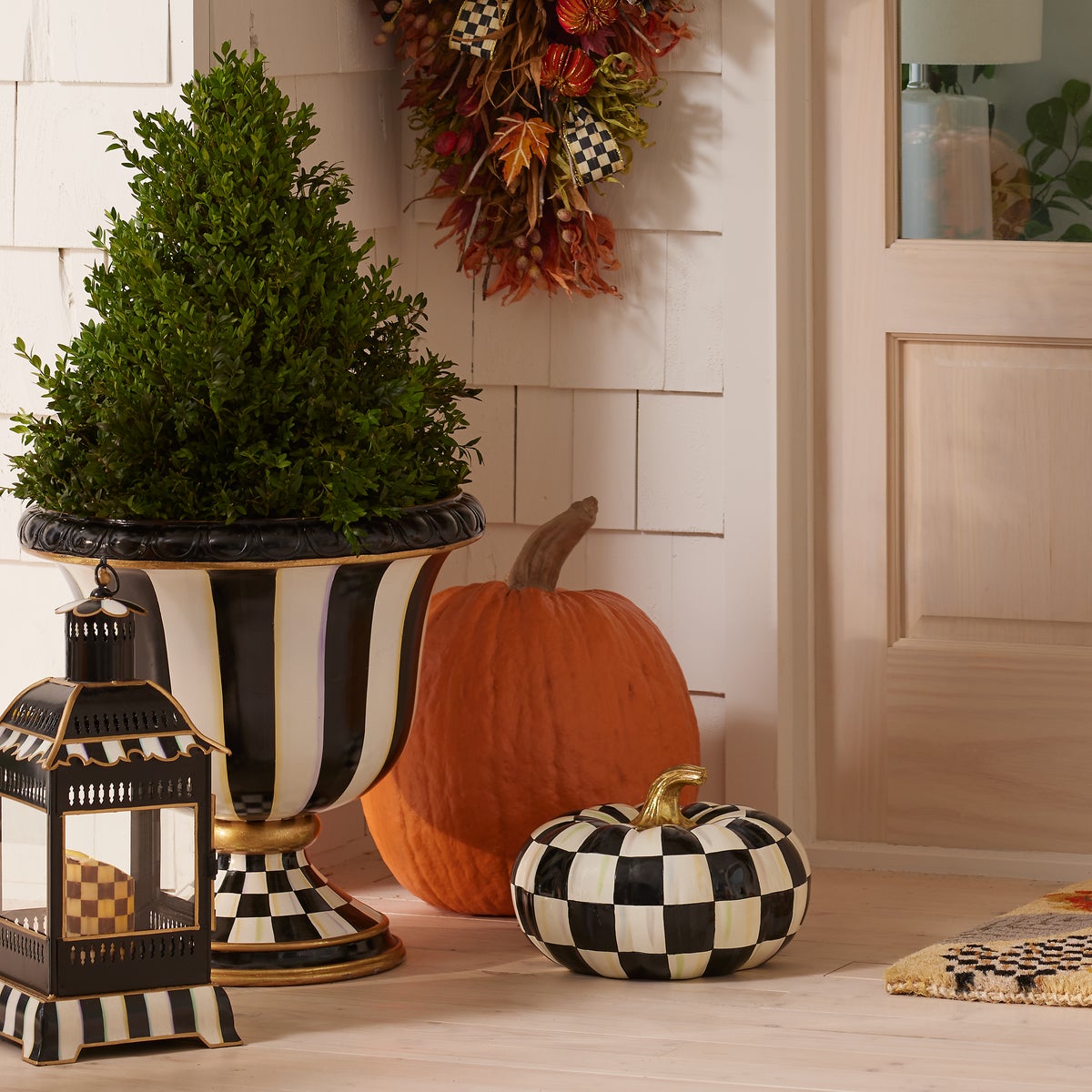 Courtly Check Squashed Glossy Medium Pumpkin - Image 5