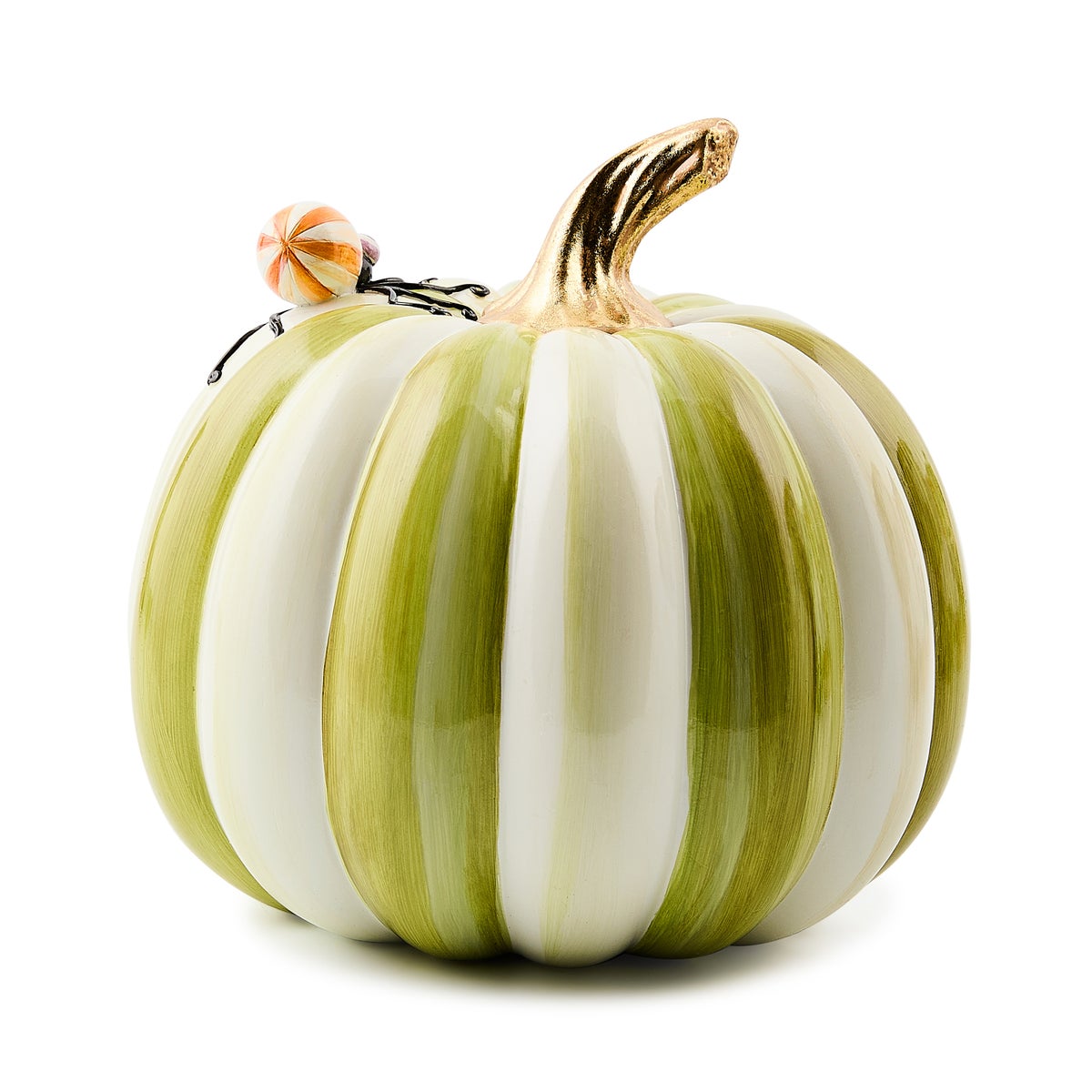 Fergal's Friend Spider on Small Moss Stripe Pumpkin - Image 3