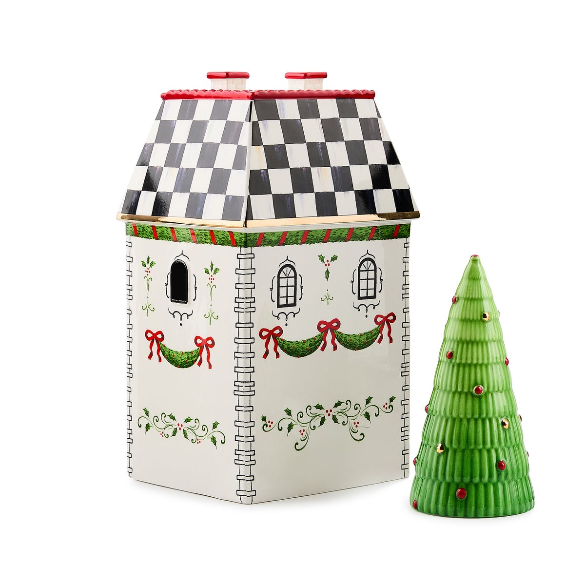 Holly Village Illuminated Ceramic House - Image 3