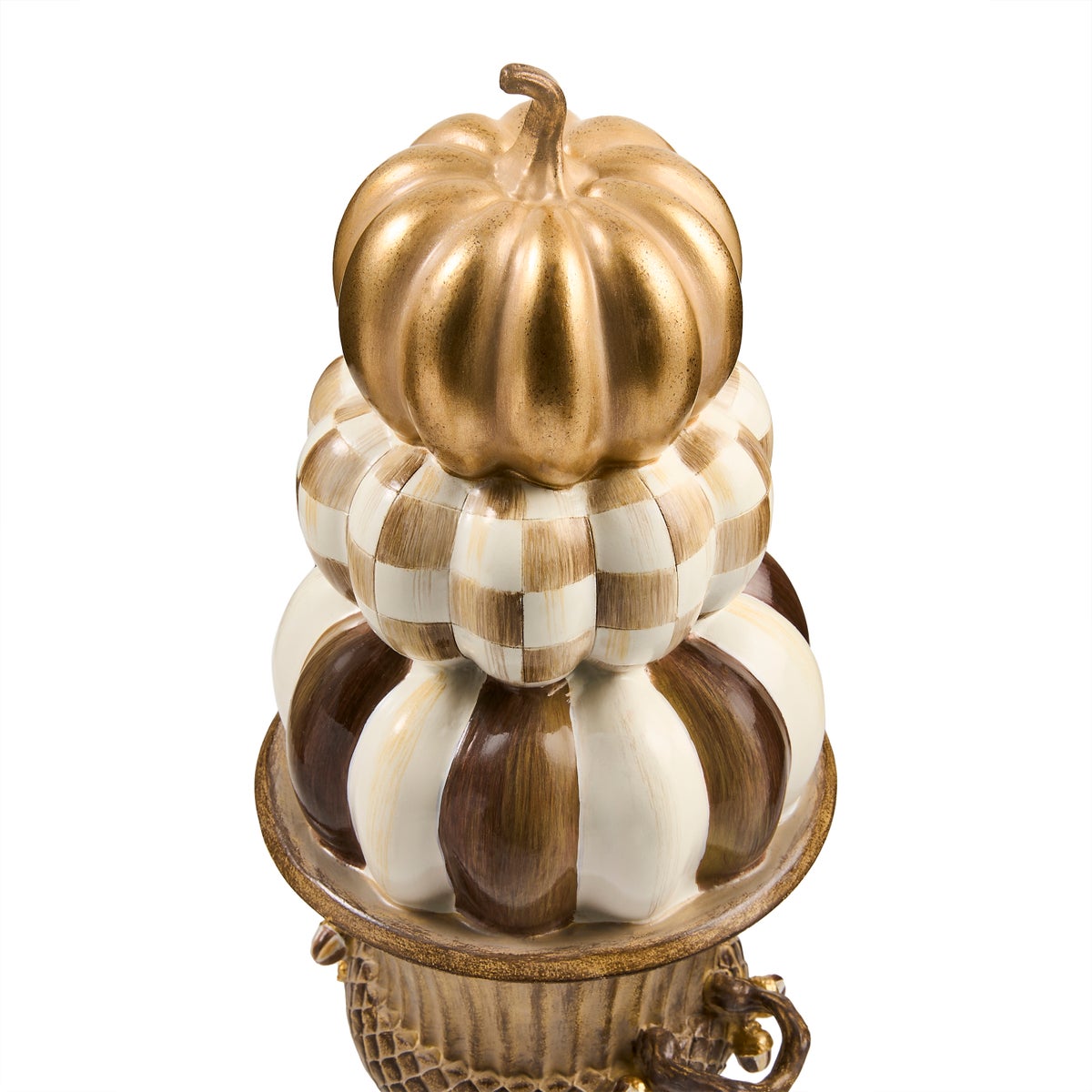 Tabletop Stacked Pumpkins in Urn - Image 3