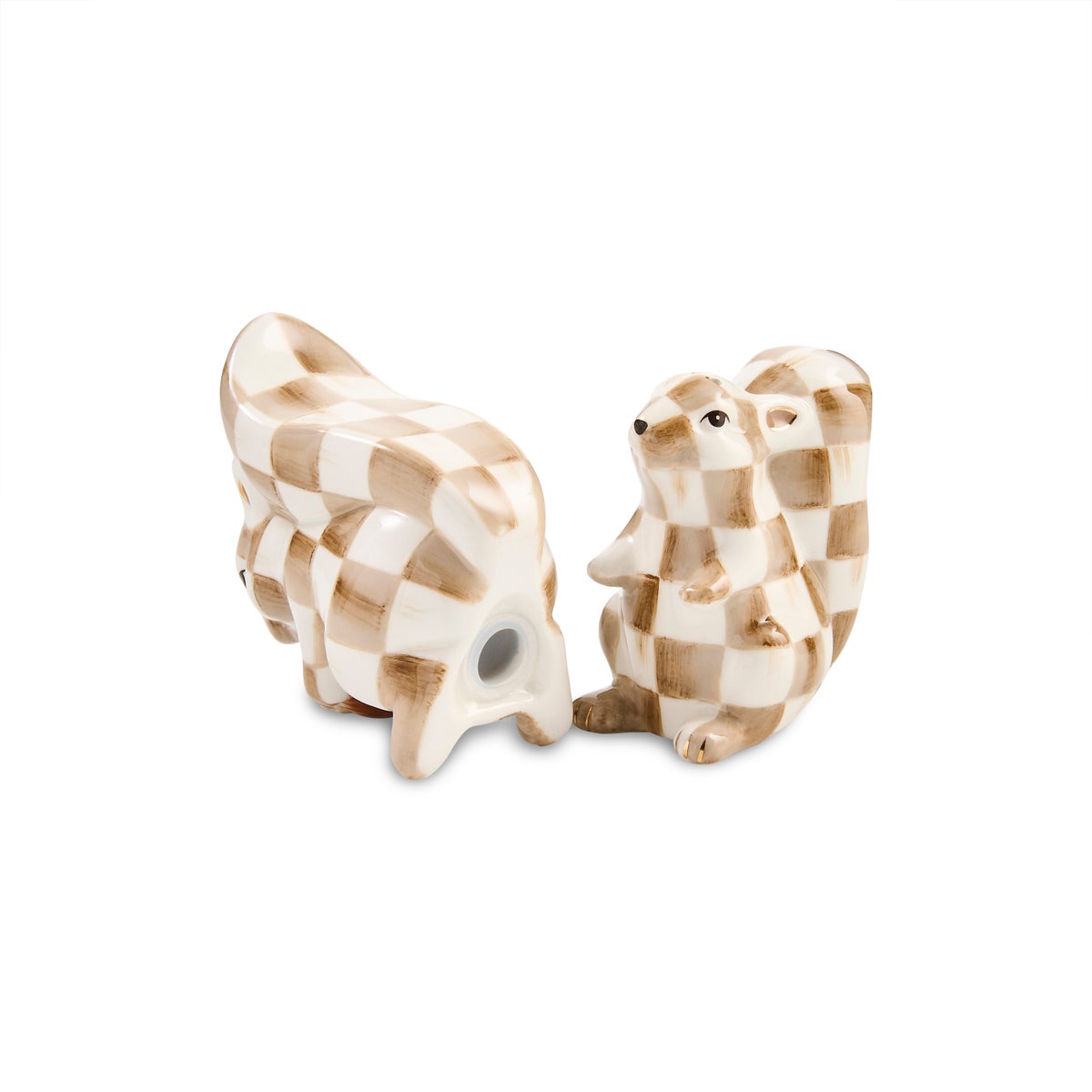 Mocha Check Squirrel Salt & Pepper Set - Image 3