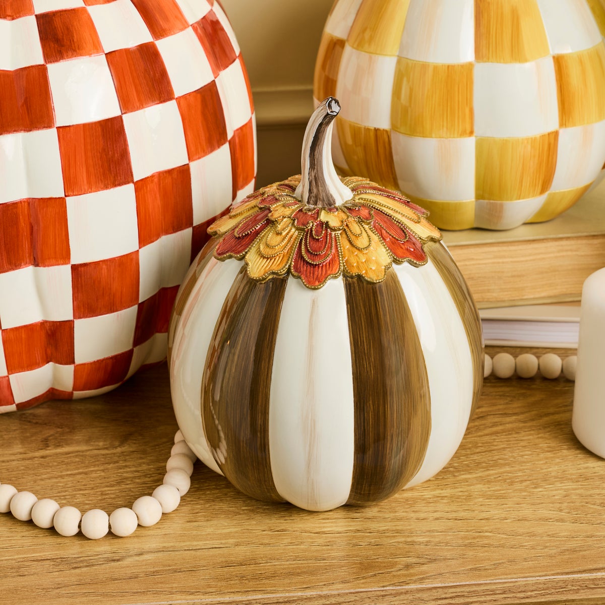 Harvest Glow Chocolate Stripe Pumpkin - Image 2