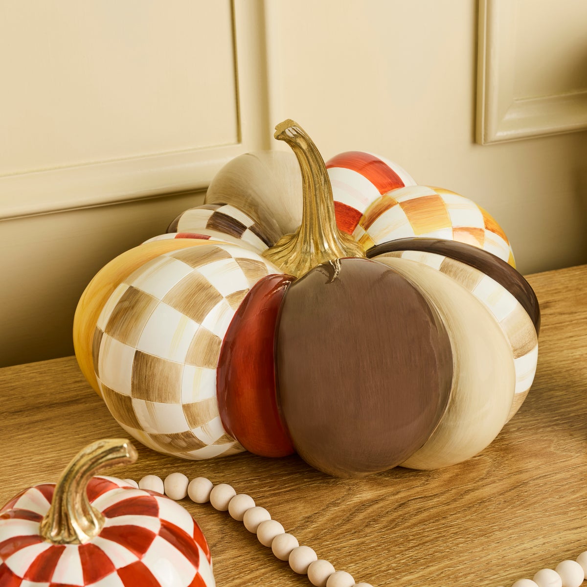 Harvest Glow Patchwork Medium Pumpkin - Image 2