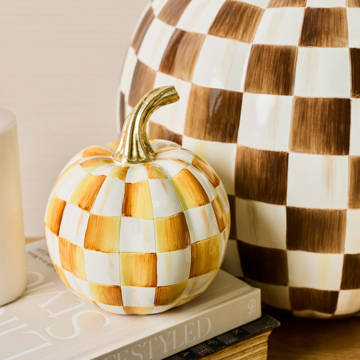 Amber Check Mini Pumpkin - Image 2