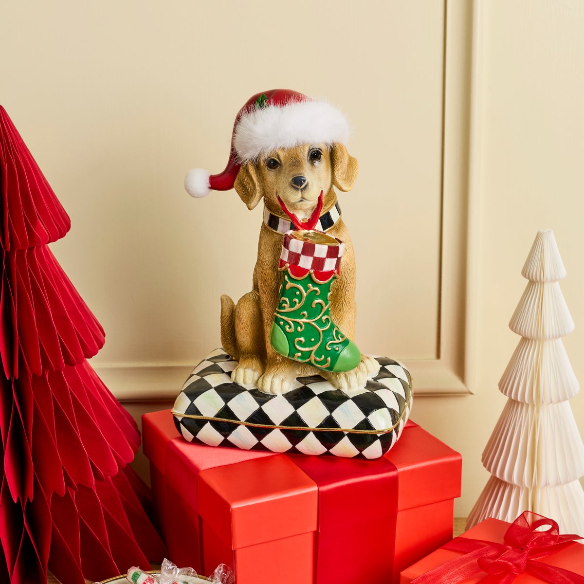 Holiday Lab Dog on Pillow Figurine - Image 2