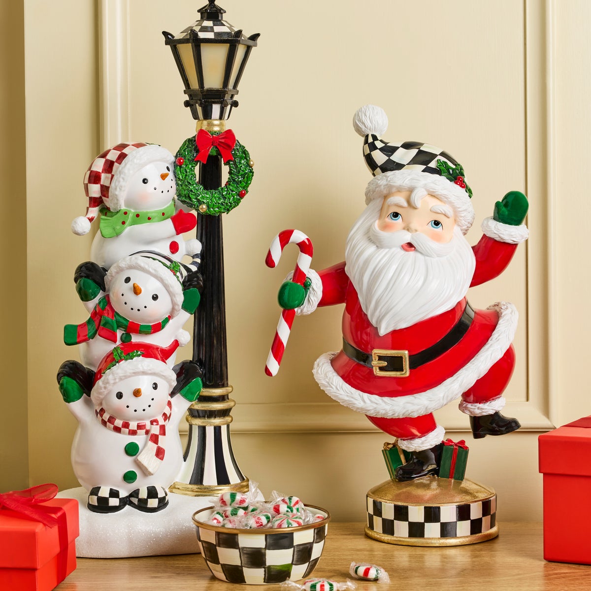 Illuminated Snowman Lamppost Figurine - Image 2