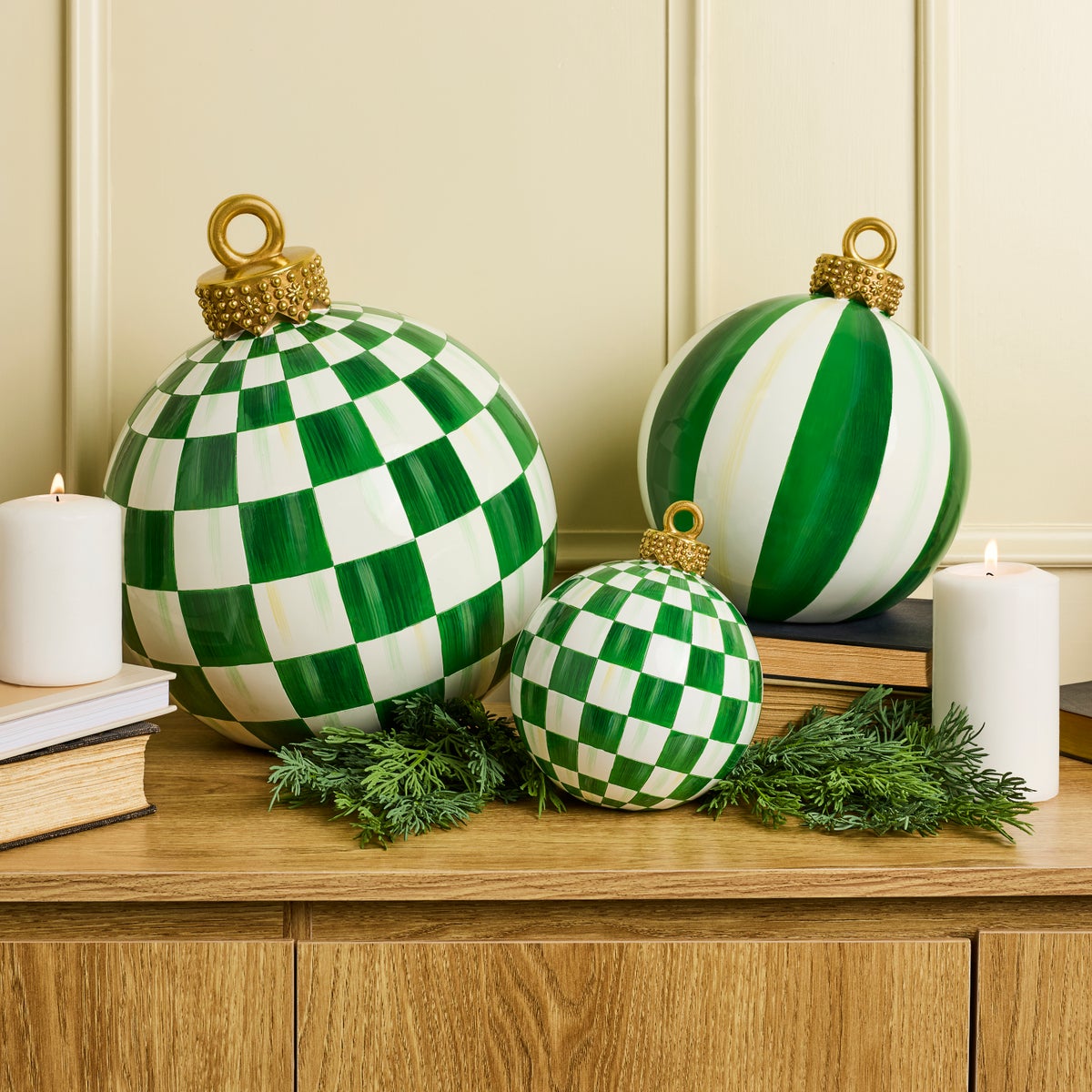 Green Check Small Tabletop Ornament - Image 2