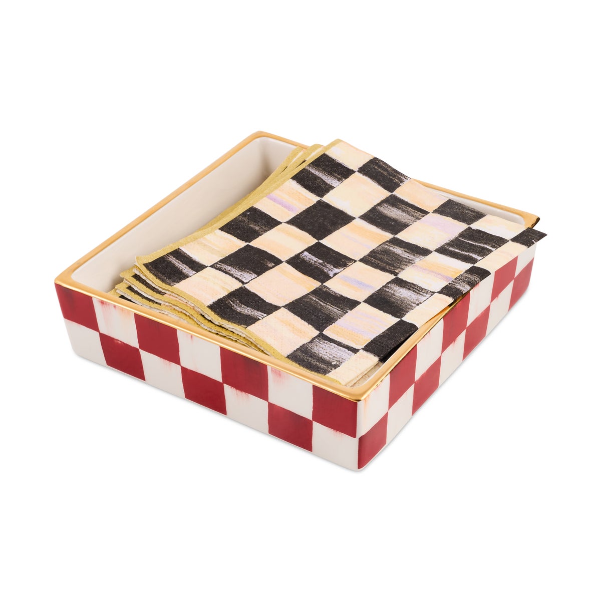 Cherry Check Cocktail Napkin Holder - Image 3
