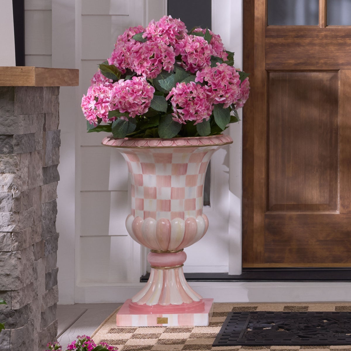 Rosy Check Pedestal Urn - Image 7