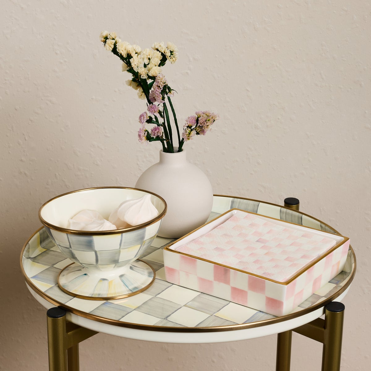 Rosy Check Cocktail Napkin Holder - Image 2