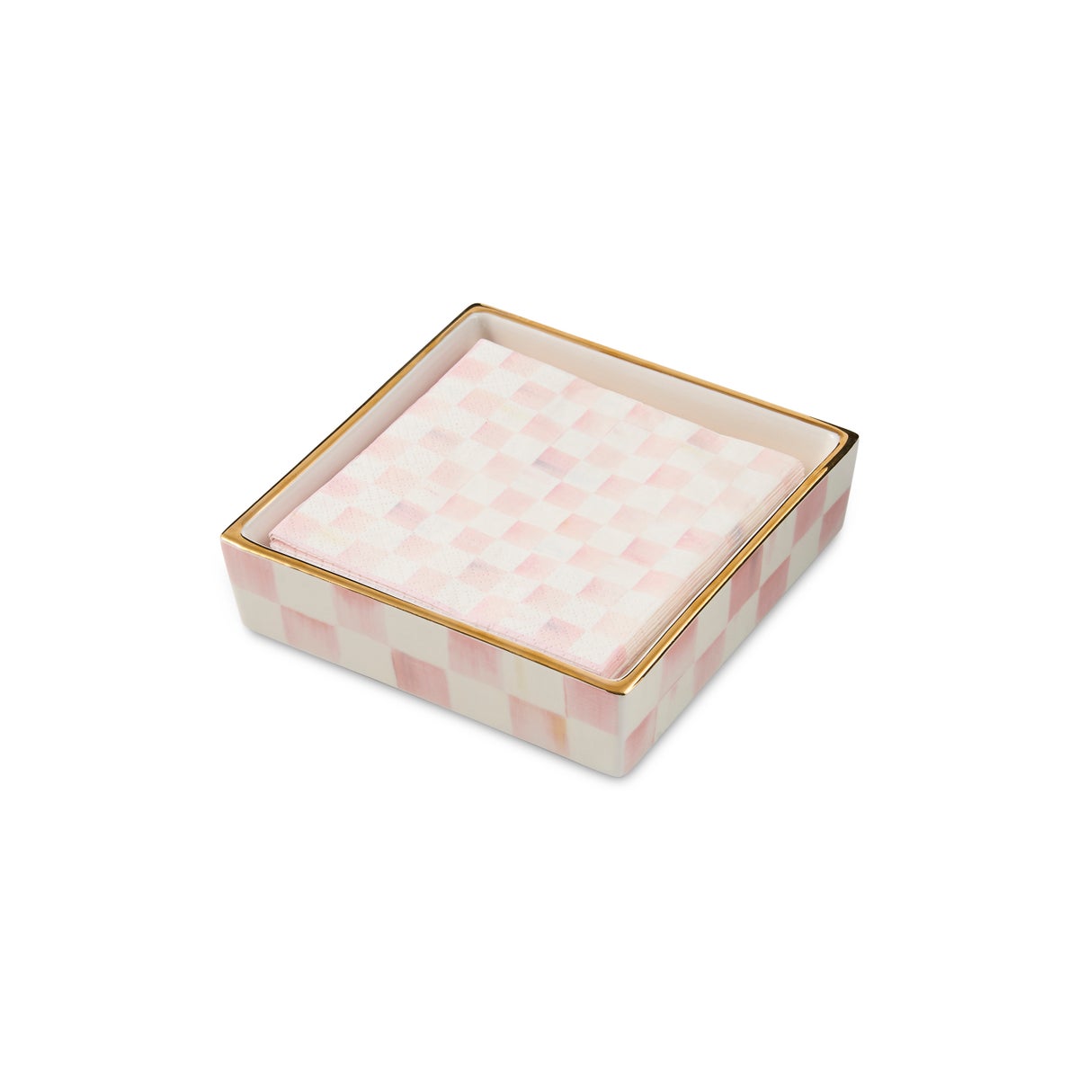 Rosy Check Cocktail Napkin Holder - Image 3