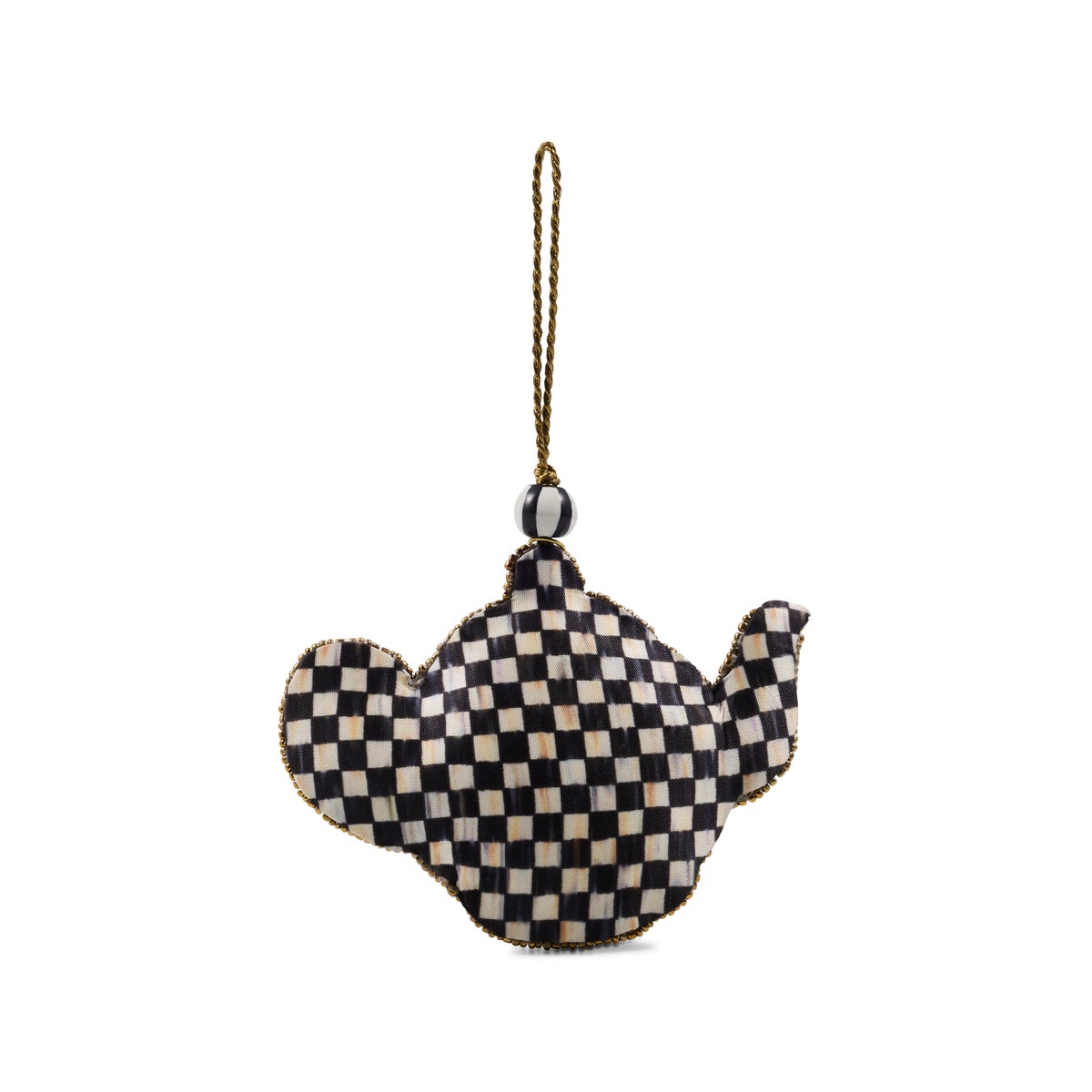 Cherry Check Teapot Beaded Ornament - Image 3