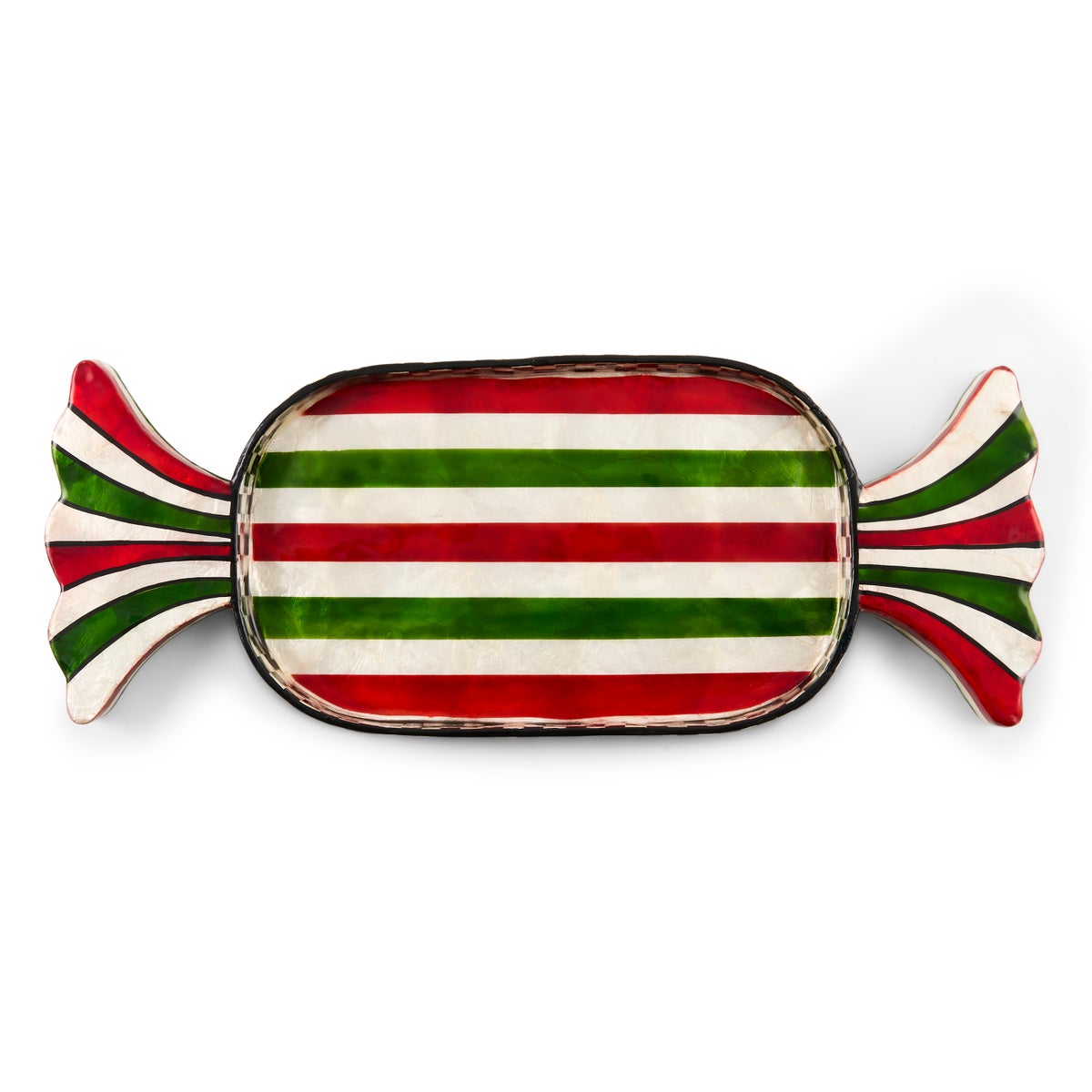 Red & Green Capiz Candy Tray - Image 3