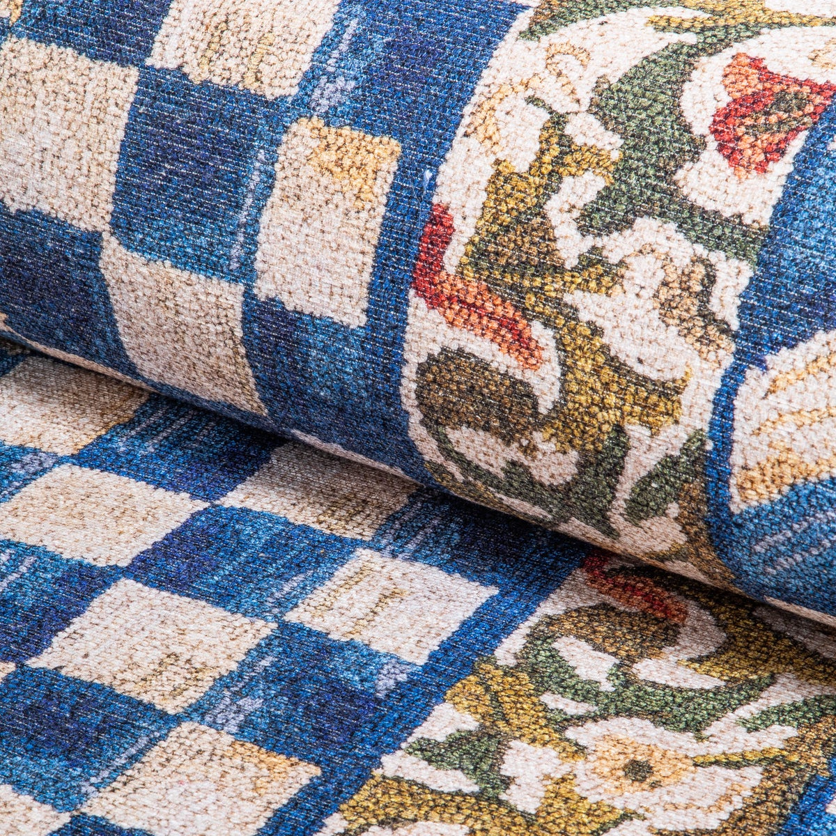 Truly Royal Check 6' Octagon Washable Rug - Image 3