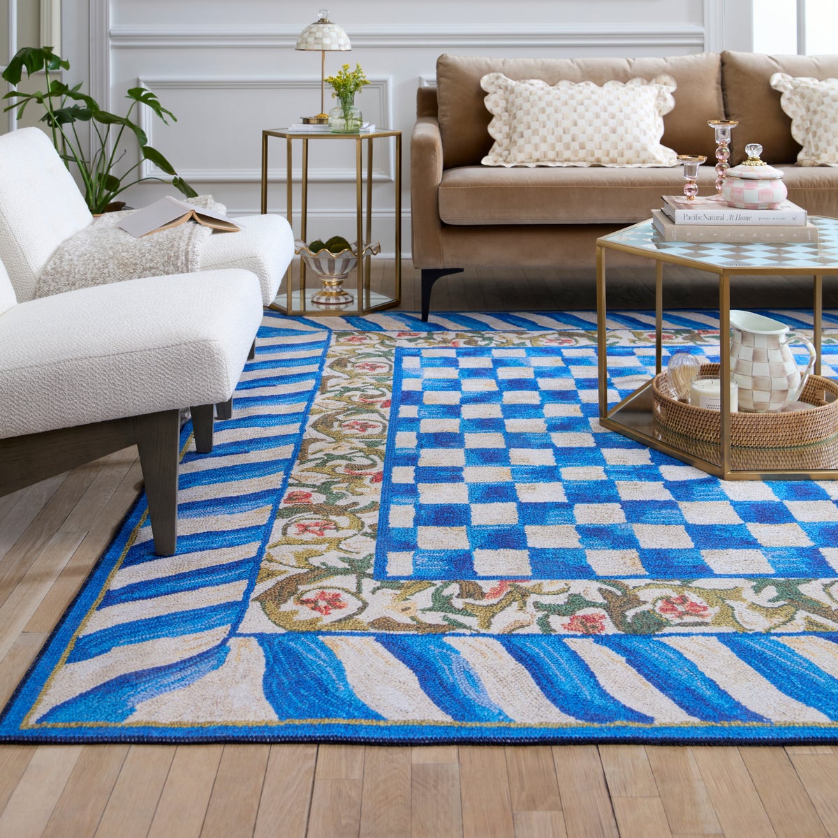 Truly Royal Check 8' x 10' Washable Rug - Image 2