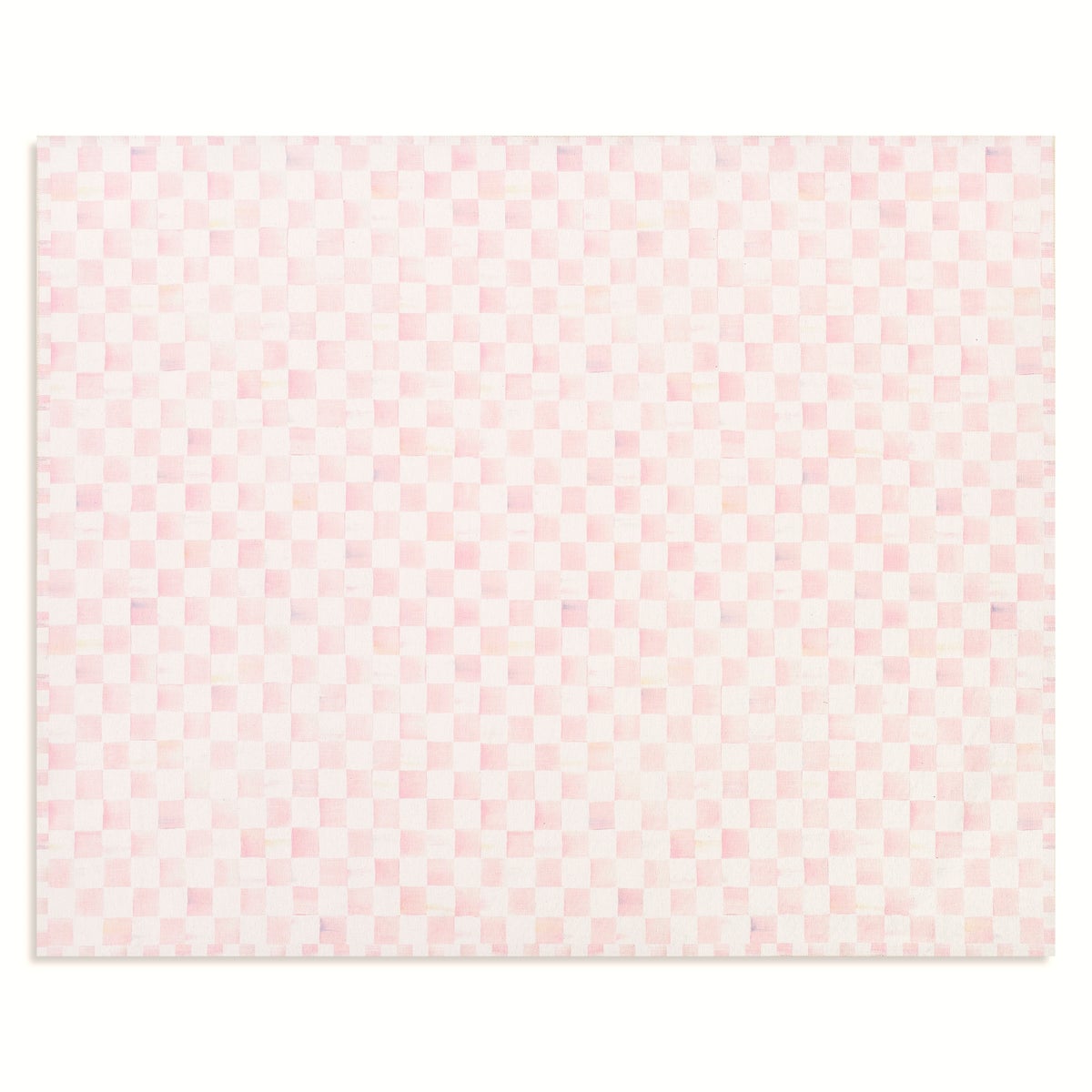 Rosy Checkered 8' x 10' Washable Rug