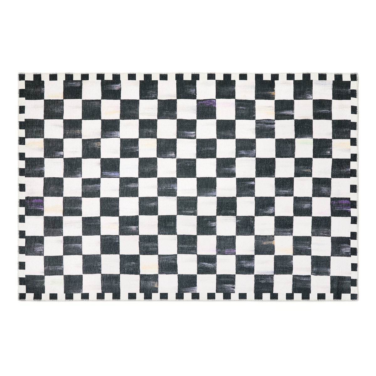 Courtly Checkered 5' x 7'6" Washable Rug
