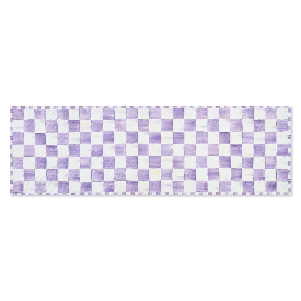 Violet Checkered 2'6" x 8' Washable Runner