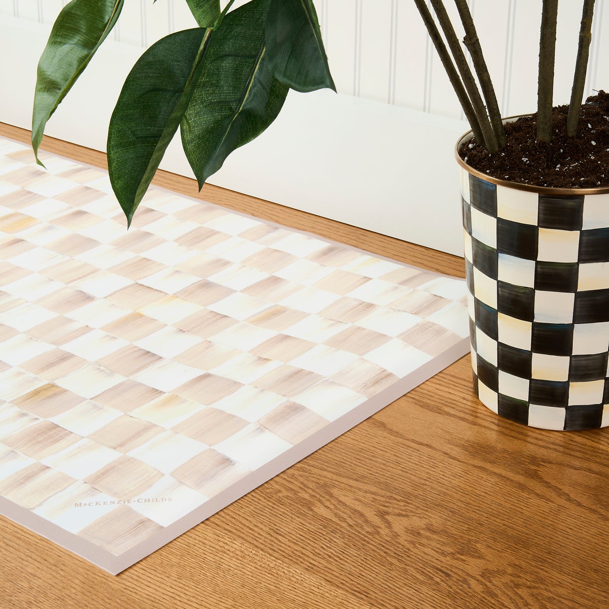 Mocha Check 2' x 6' Floor Mat - Image 2