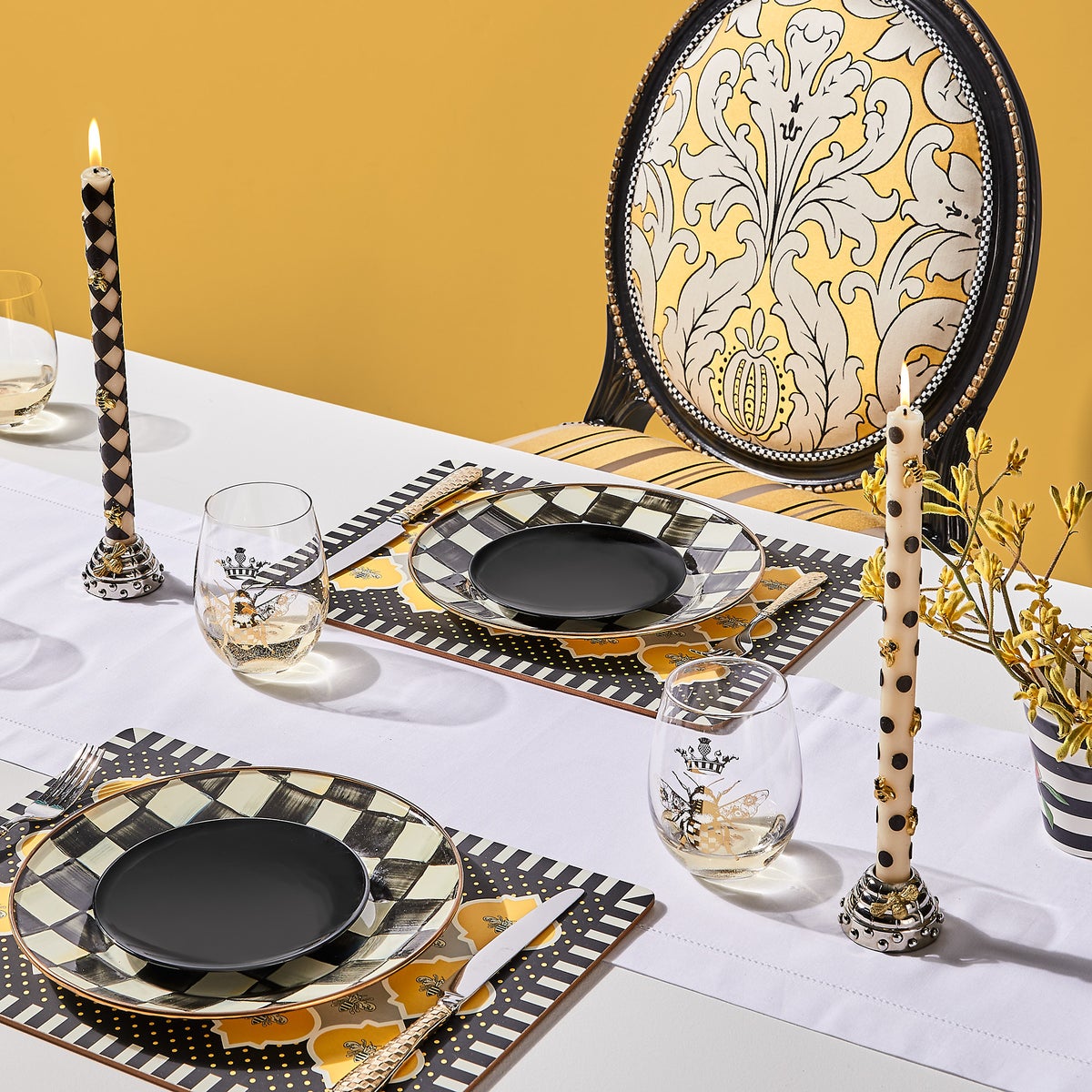 Gold Check Flatware 5-Piece Place Setting - Image 4