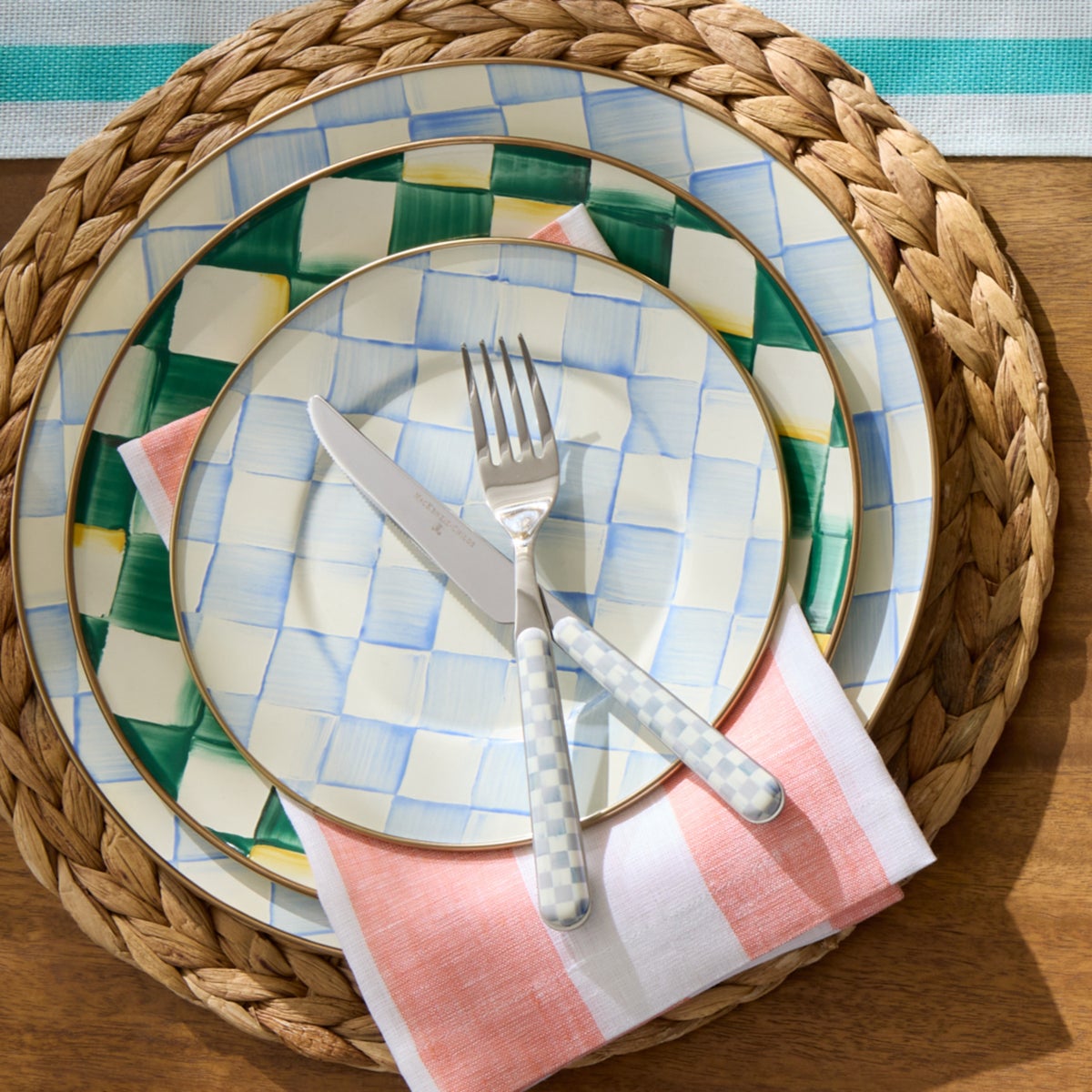 Sterling Check Bistro Flatware 5 Piece Place Setting - Image 4
