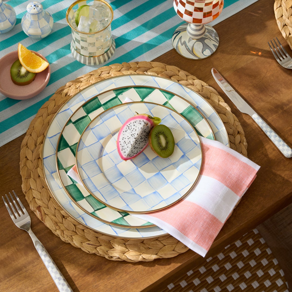 Sterling Check Bistro Flatware 5 Piece Place Setting - Image 5