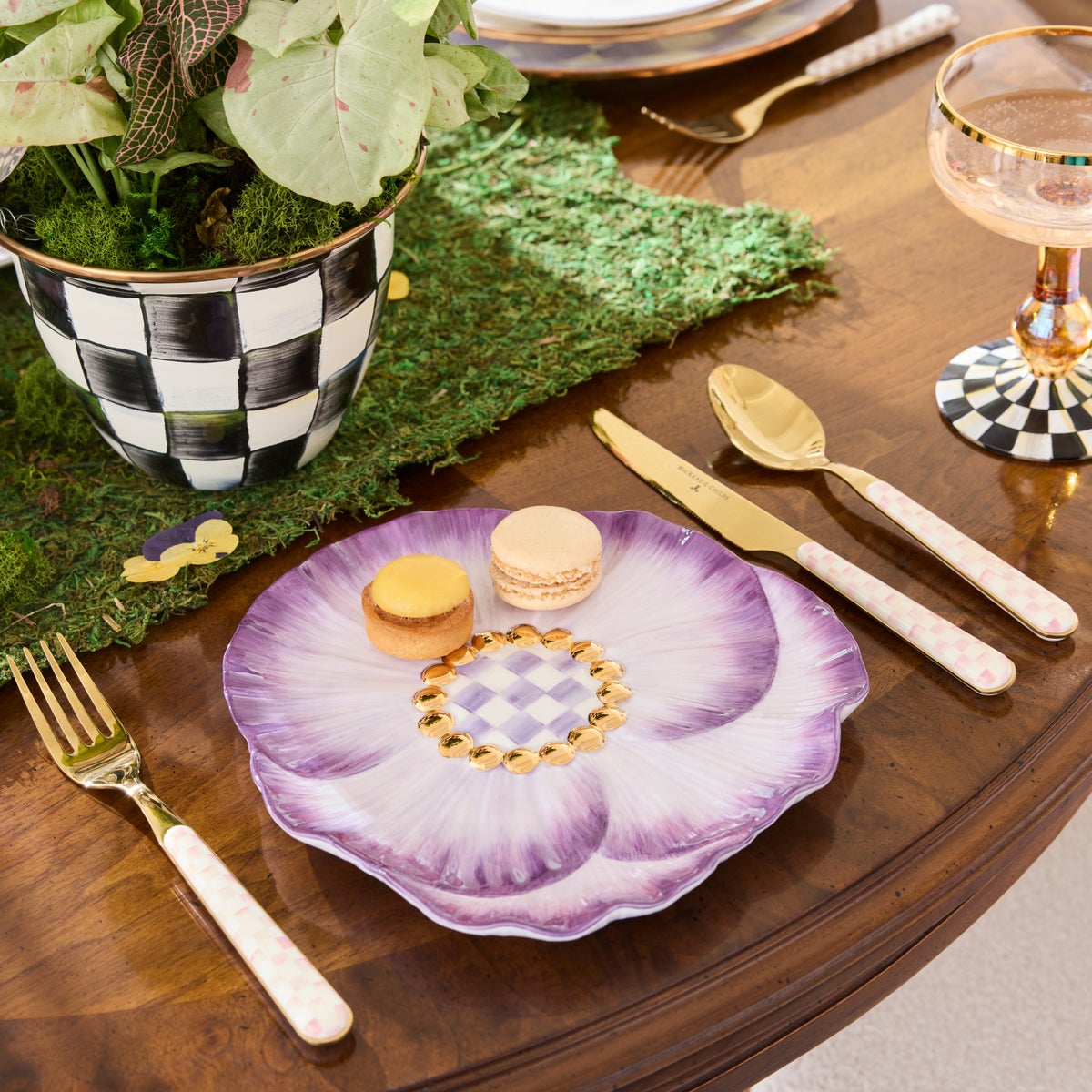 Rosy Check Bistro Flatware 5 Piece Place Setting - Image 2