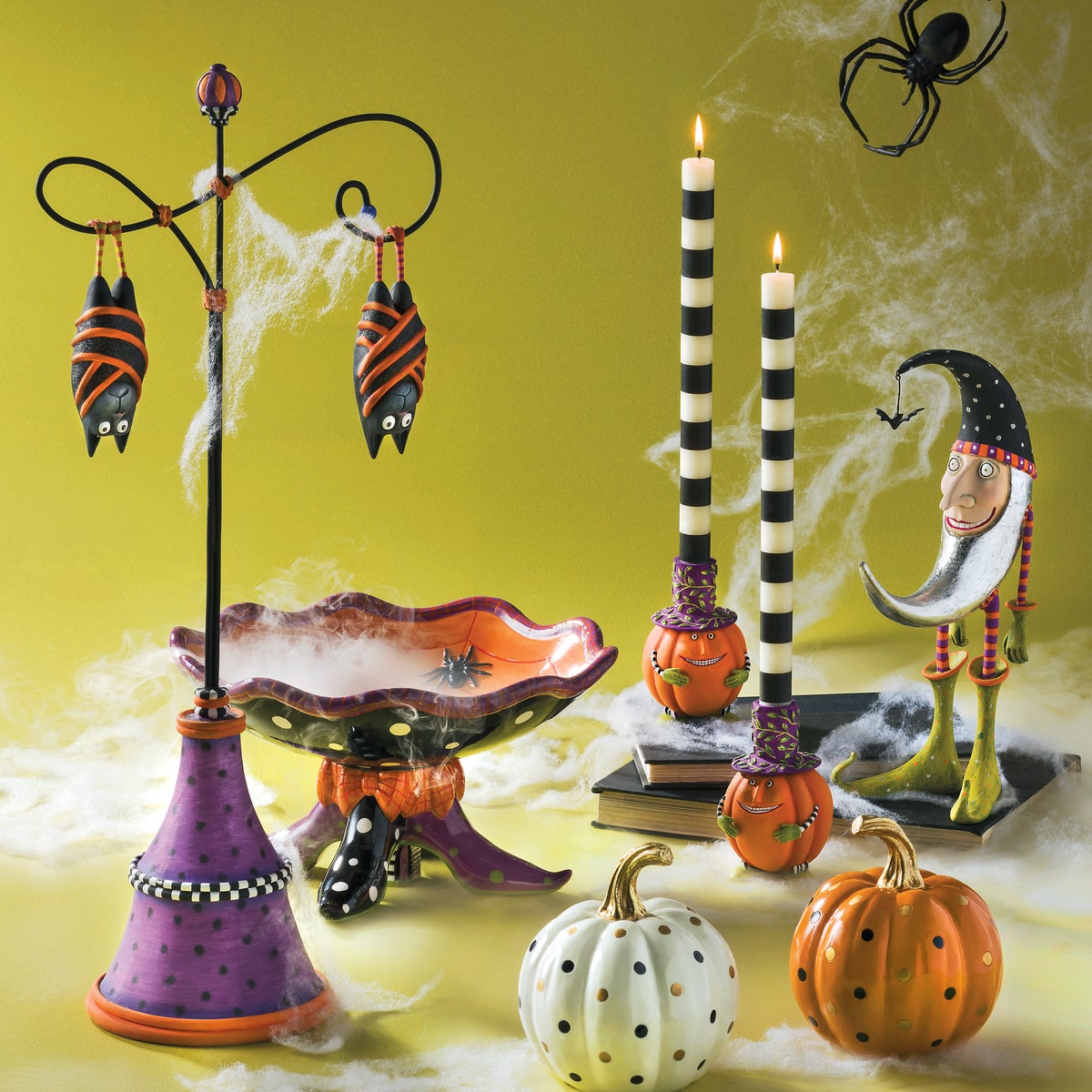 Bands Black Dinner Candles, Set of 2 - Image 3