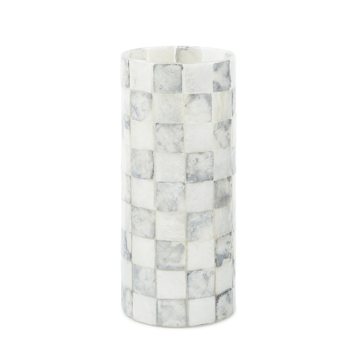 Sterling Check Capiz Small Vase