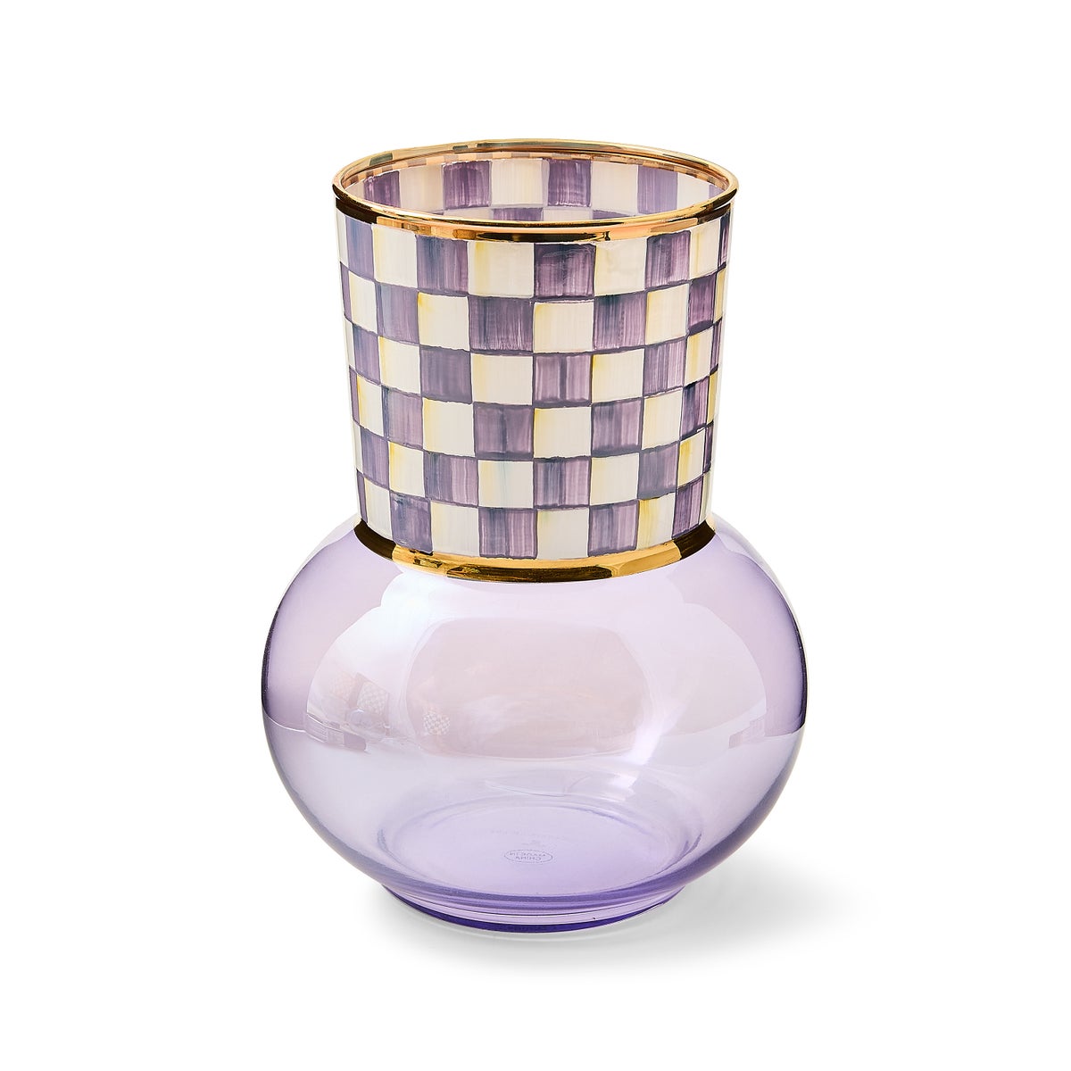 Violet Check Glass Vase
