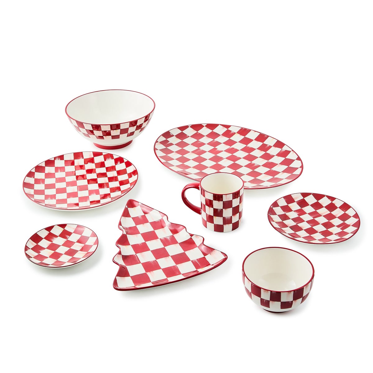 Cherry Check Mugs, Set of 4 - Image 3