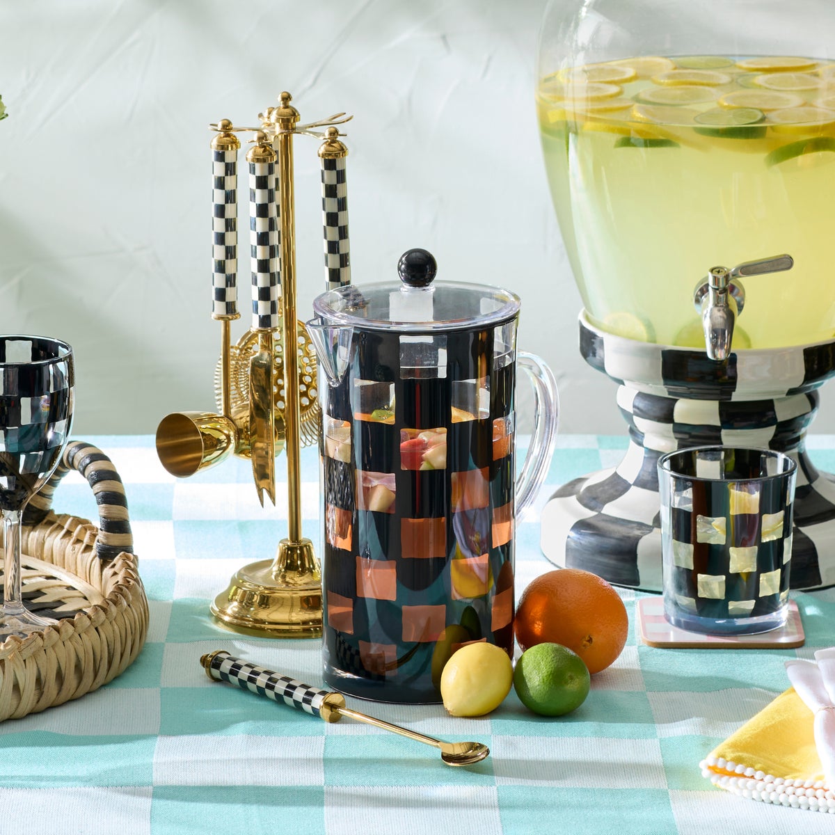 Black Check Acrylic Pitcher - Image 2