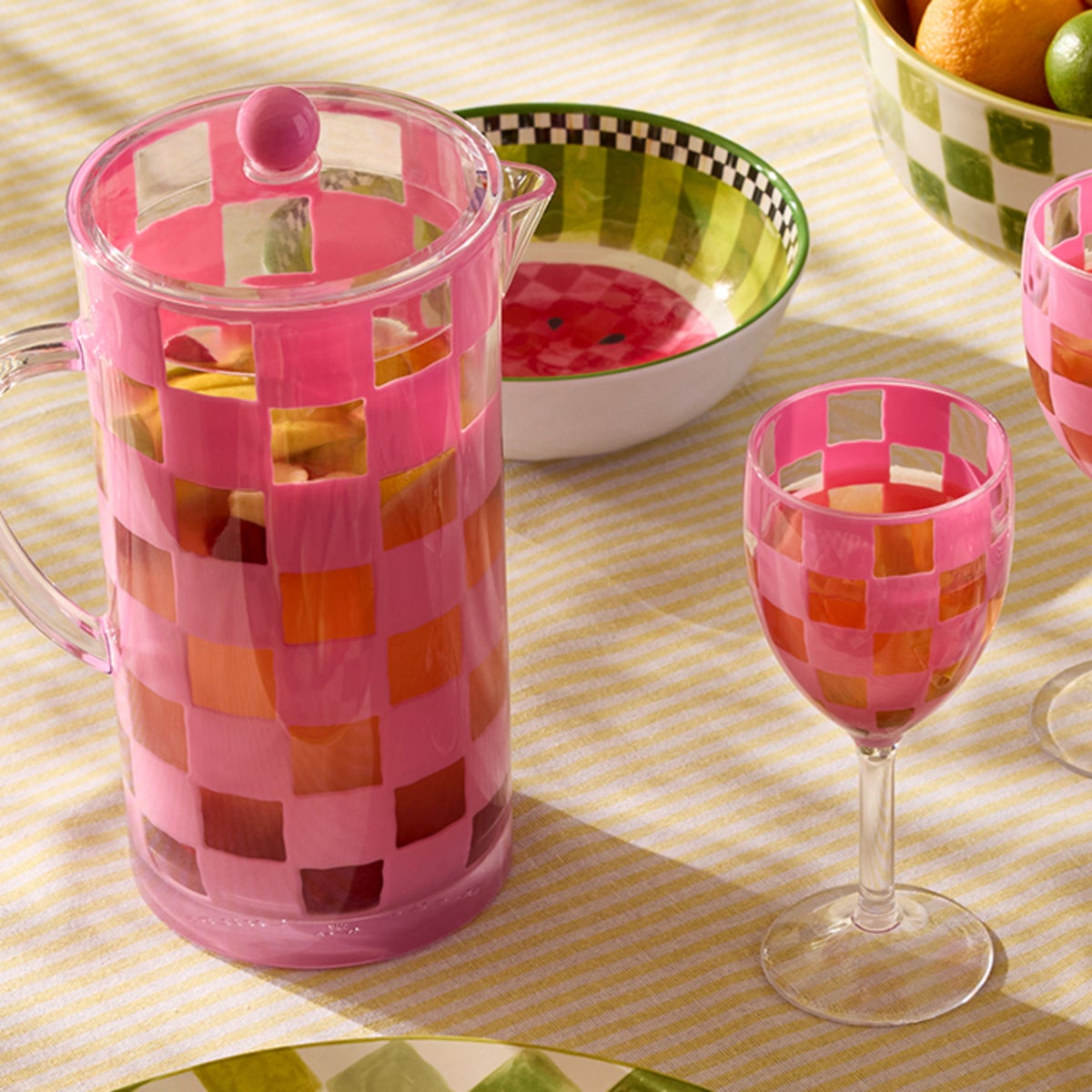 Pink Check Acrylic Pitcher - Image 2