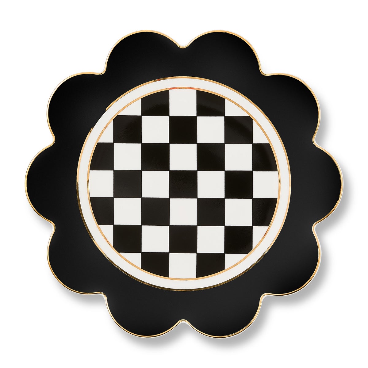 Black Petal Dinner Plate
